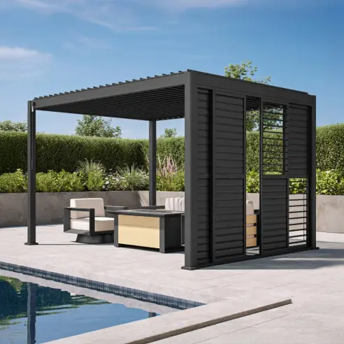 Titan Sliding Shuttered Doors for 3m Pergola
