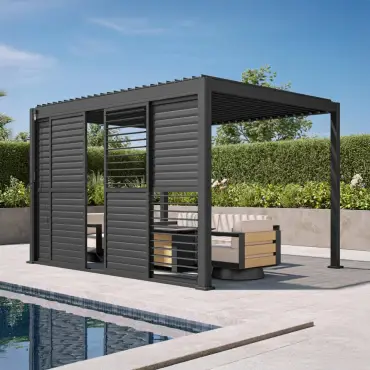 Titan Sliding Shuttered Doors for 3.6m Pergola