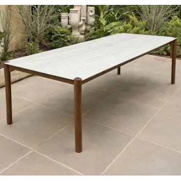 Veluta Curve Teak Dining Table 2.4m - TeakCertified