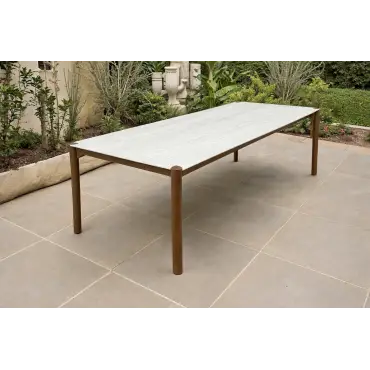 Veluta Curve Teak Dining Table 2.4m - TeakCertified