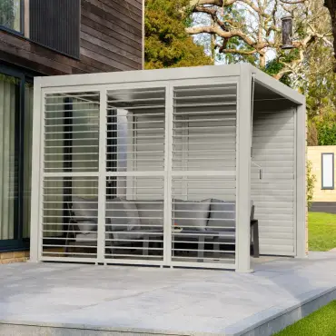 Titan Aluminium Shuttered Louvre Side Panels Set of 3 - 1m