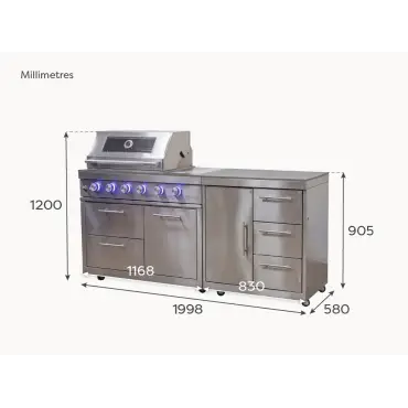 Stanley Straight 4 Burner Gas BBQ S1998-B - Stainless Steel