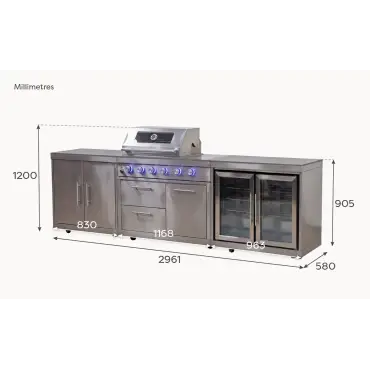 Stanley Straight 4 Burner Gas BBQ S2961-C - Stainless Steel