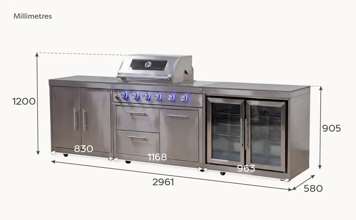Stanley Straight 4 Burner Gas BBQ S2961-C - Stainless Steel