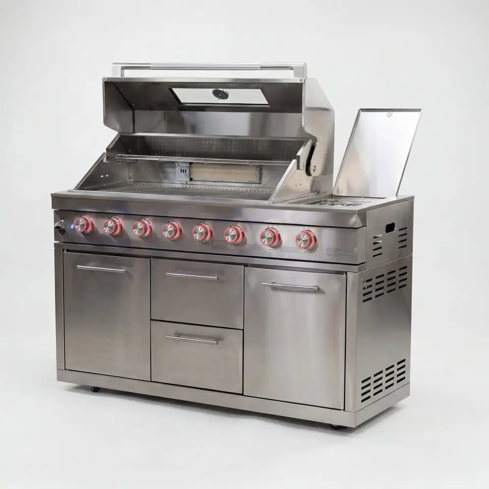 Stanley 6 Burner Gas BBQ - Integrated Side Burner Modular Unit