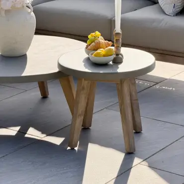 Summer Corner Sofa Set - Round Coffee Table & Side Table