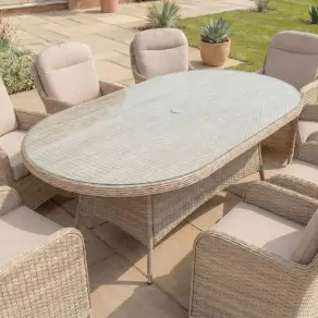 Audrey 8 Seat Rattan Dining Set - Oval Table