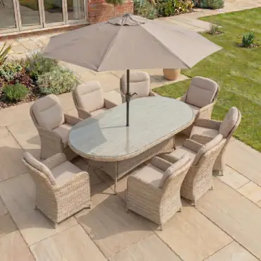Audrey 8 Seat Rattan Dining Set - Oval Table