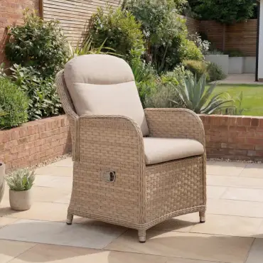 Audrey 8 Seat Rattan Reclining Dining Set - Oval Table