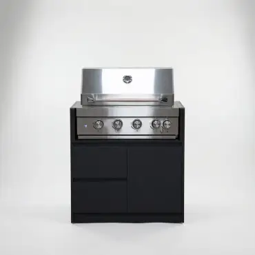 Oakley 4 Burner Gas BBQ - Double Drawer & Cupboard Modular Unit