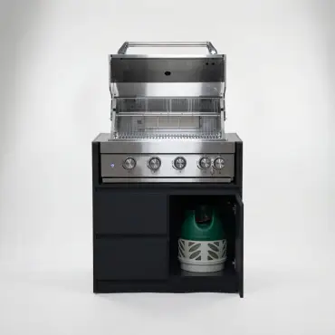 Oakley 4 Burner Gas BBQ - Double Drawer & Cupboard Modular Unit