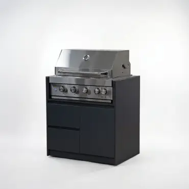 Oakley 4 Burner Gas BBQ - Double Drawer & Cupboard Modular Unit