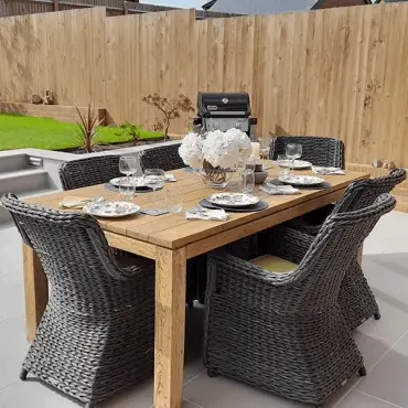 York 6 Chair Teak Table Set