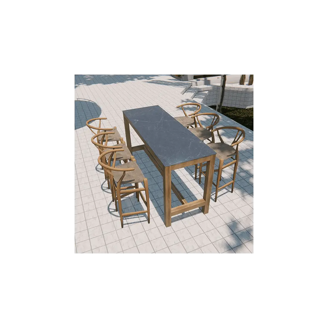 Bari Teak Bar Armchair Set Bari Teak Bar Armchair Set