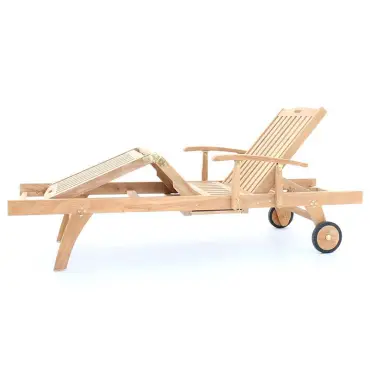 Stratford sun lounger With drinks tray teak garden furniture
