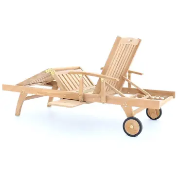 Stratford sun lounger With drinks tray teak garden furniture