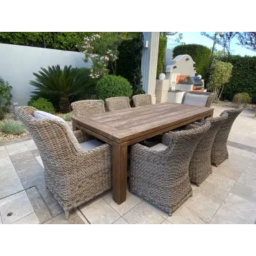 York 2m Table reclaimed teak garden furniture