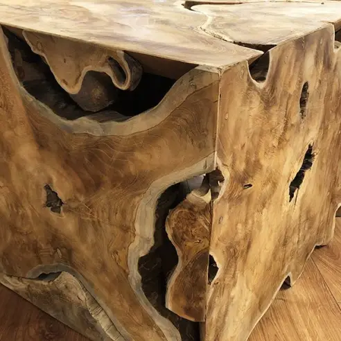 Reclaimed Teak Root Square Coffee Table