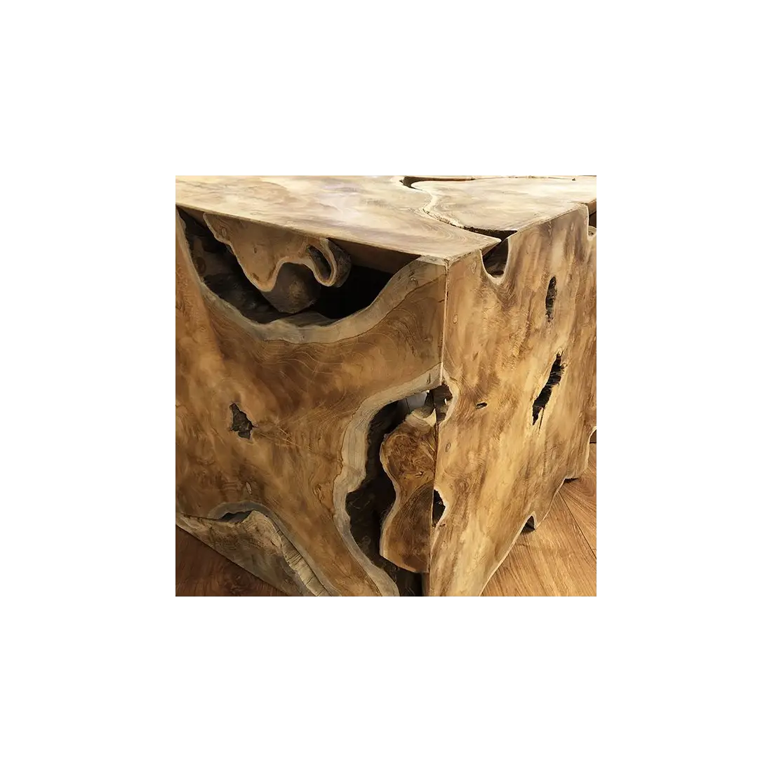 Reclaimed Teak Root Square Coffee Table