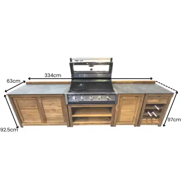 Bari Teak Outdoor Kitchen Set 5