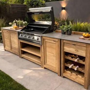 Bari Teak Outdoor Kitchen Set 5