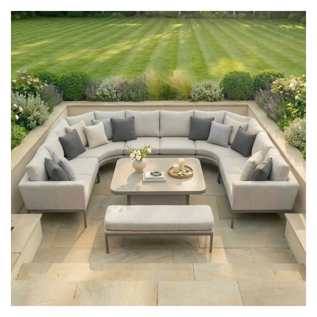 Fabric Pulse U-Shape Corner Dining Set - Rising Table