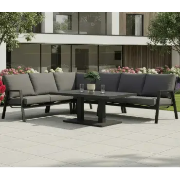 Zara L-Shaped Corner Sofa & Rising Table