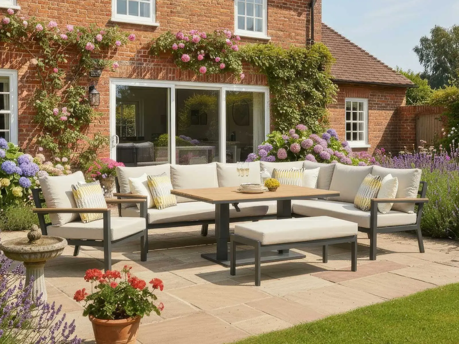 Heidi Right Hand Corner Sofa Dining Set & Rising Table