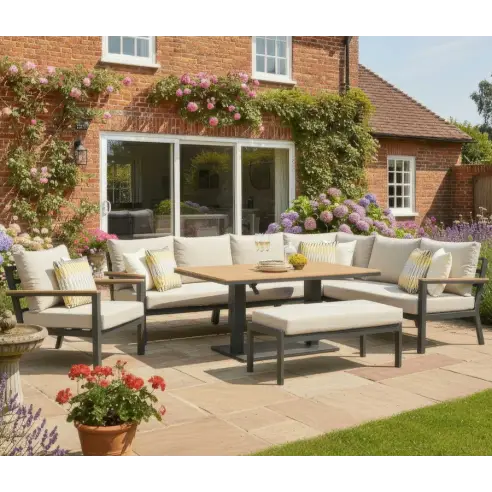 Heidi Right Hand Corner Sofa Dining Set & Rising Table Heidi Right Hand Corner Sofa Dining Set & Rising Table