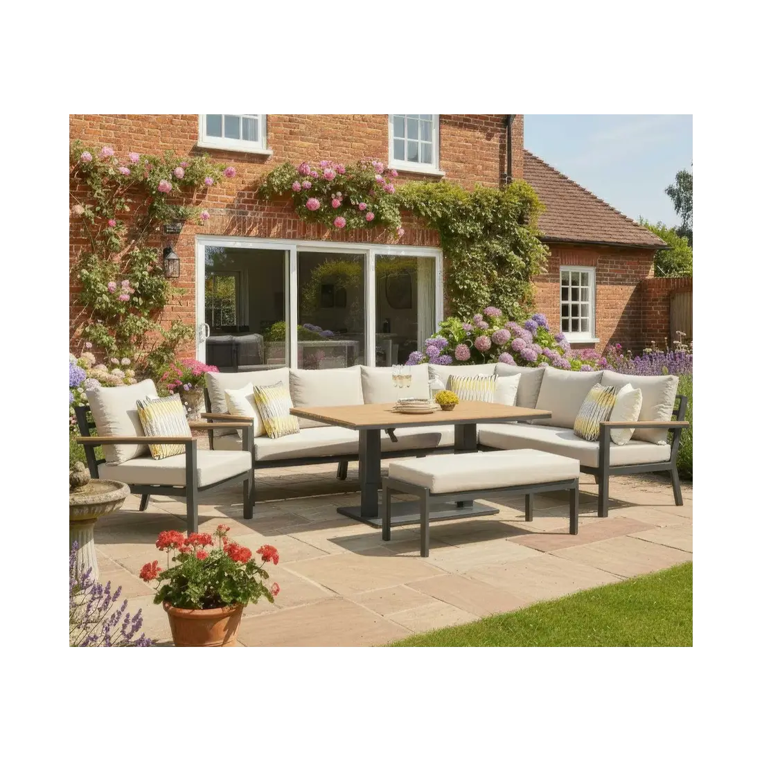 Heidi Right Hand Corner Sofa Dining Set & Rising Table Heidi Right Hand Corner Sofa Dining Set & Rising Table