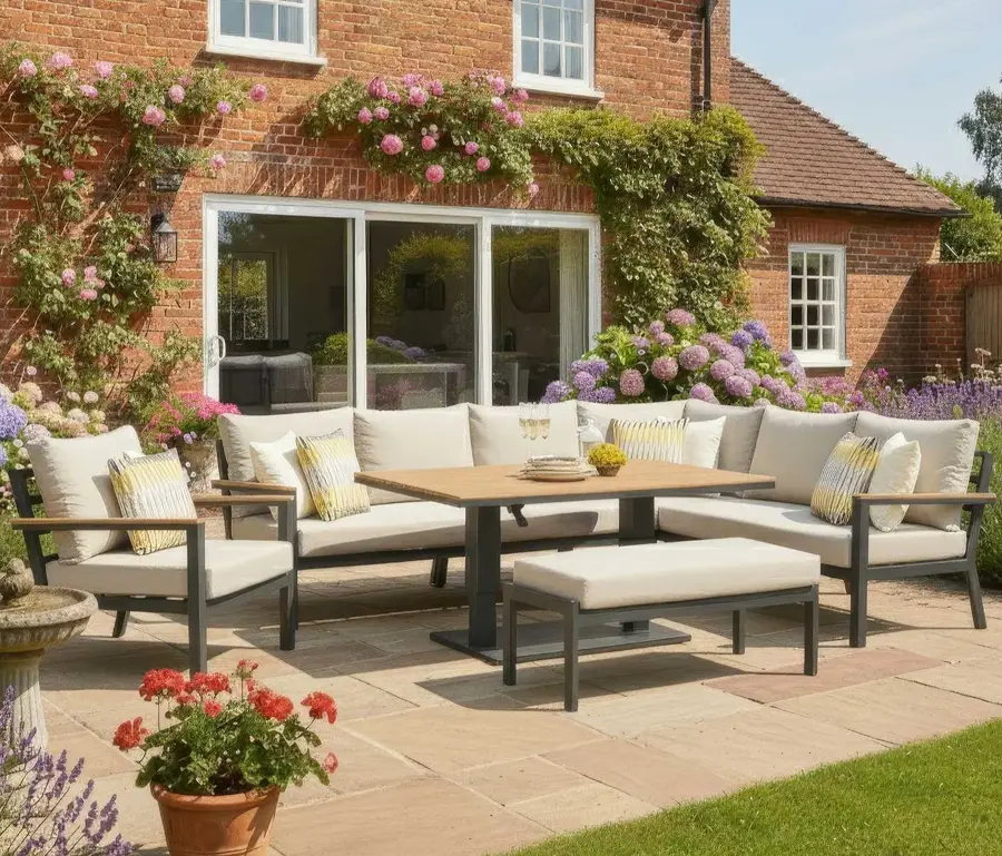 Heidi Right Hand Corner Sofa Dining Set & Rising Table