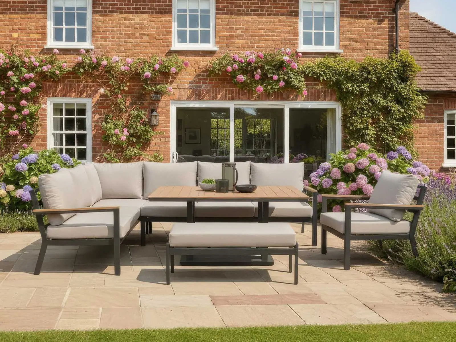 Heidi Left Hand Corner Sofa Dining Set & Rising Table