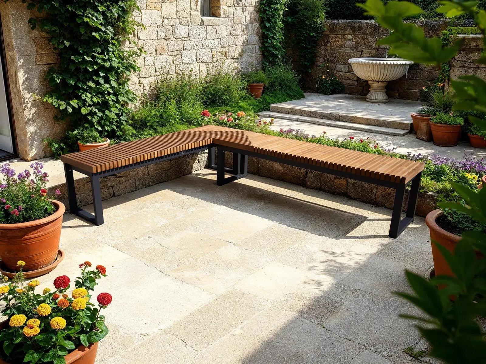 Mandalay Backless Corner Extension Bench