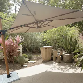 Pisa Cantilever 4m x 3m Parasol with LED lights Landscape