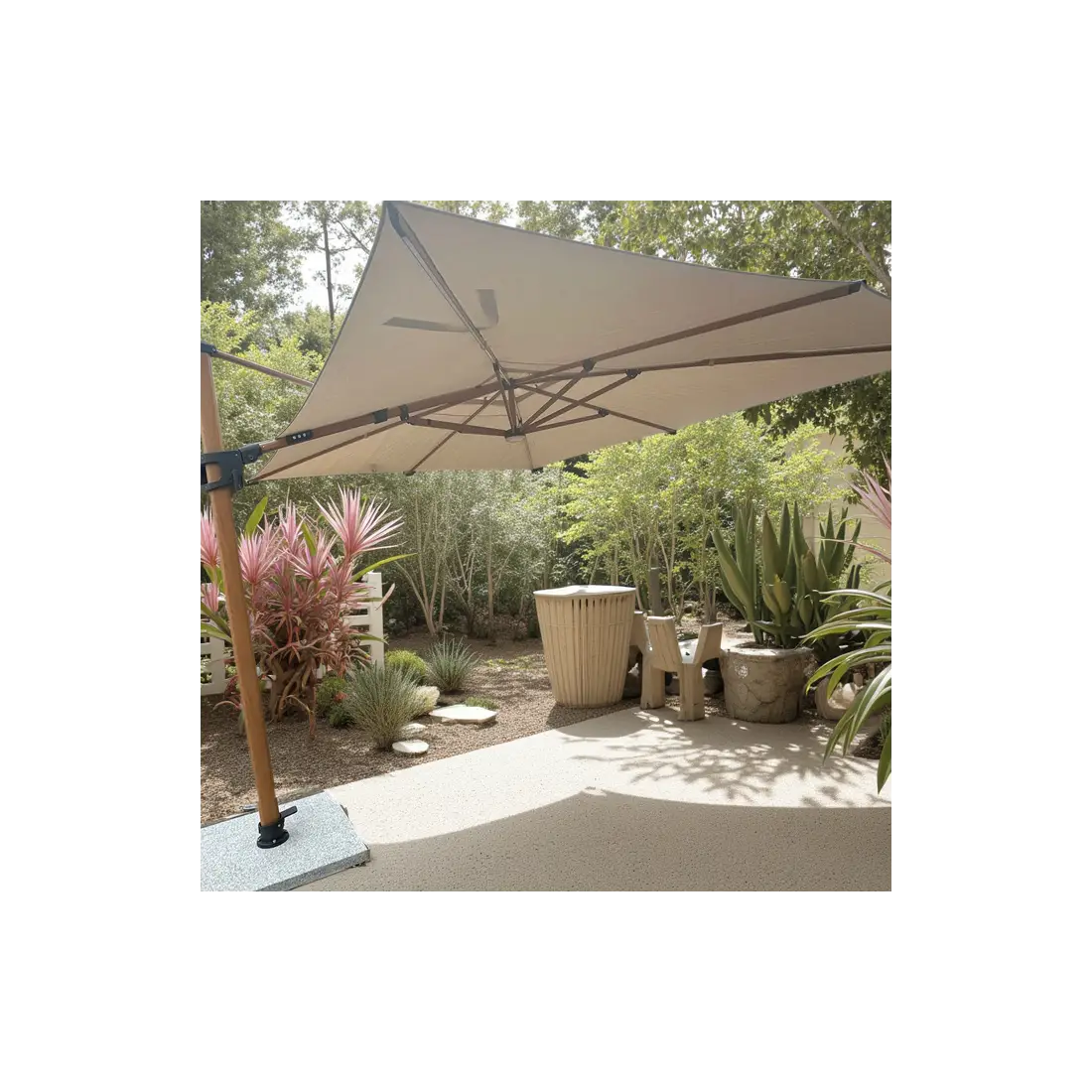 Pisa Cantilever 4m x 3m Parasol with LED lights Landscape