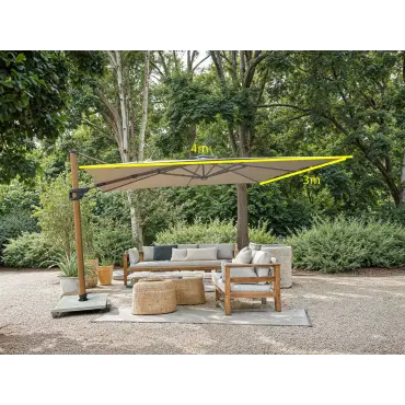 Pisa Cantilever 3m x 4m Parasol & LED Lights Portrait