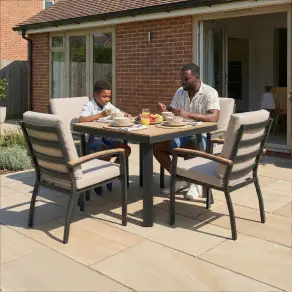 Leah 4 Seat Square Aluminium Dining Set