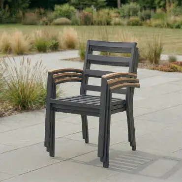 Leah 8-12 Seat Aluminium Dining Set - Rectangular Extending Table with 8 Chairs