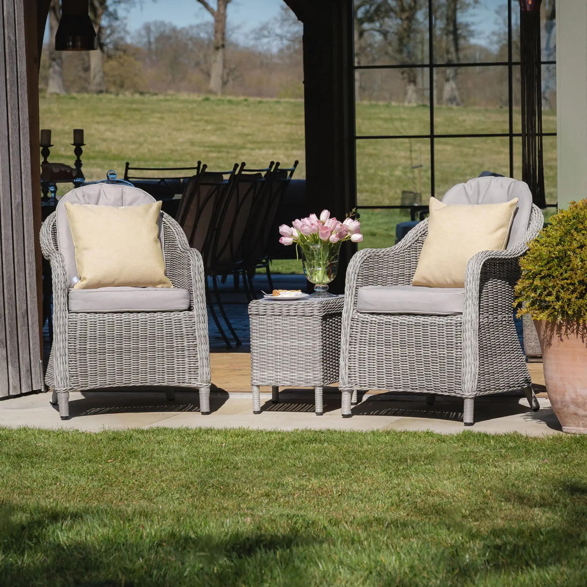 Oxford 3 Piece Rattan Bistro Set