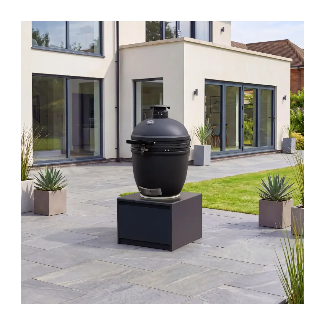 Oakley Straight K-Pro 22 Kamado Charcoal Barbecue - Integrated Drawer Unit
