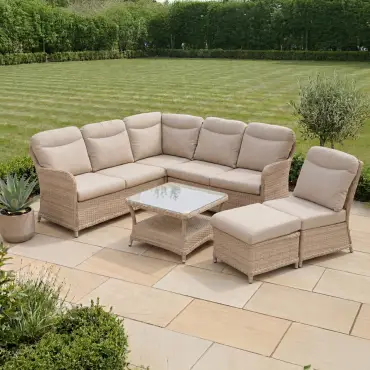 Audrey Rattan Large Corner Sofa Lounge Set