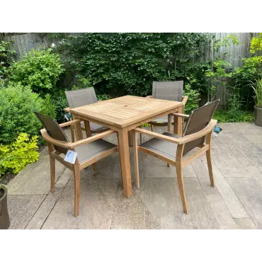 Windsor 90cm Table & 4 TNT Deluxe Stacking Chairs - Certified