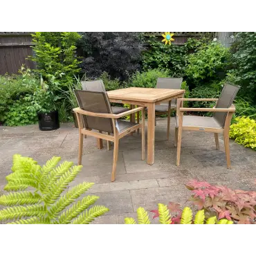 Windsor 90cm Table & 4 TNT Deluxe Stacking Chairs - Certified