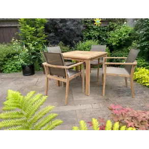 Windsor 90cm Table & 4 TNT Deluxe Stacking Chairs - Certified