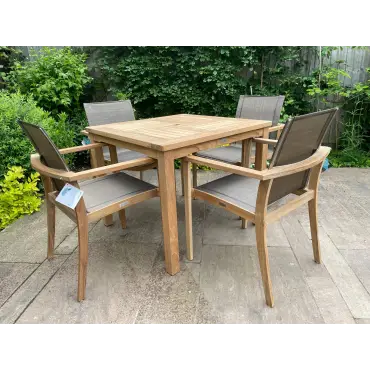 Windsor 90cm Table & 4 TNT Deluxe Stacking Chairs - Certified
