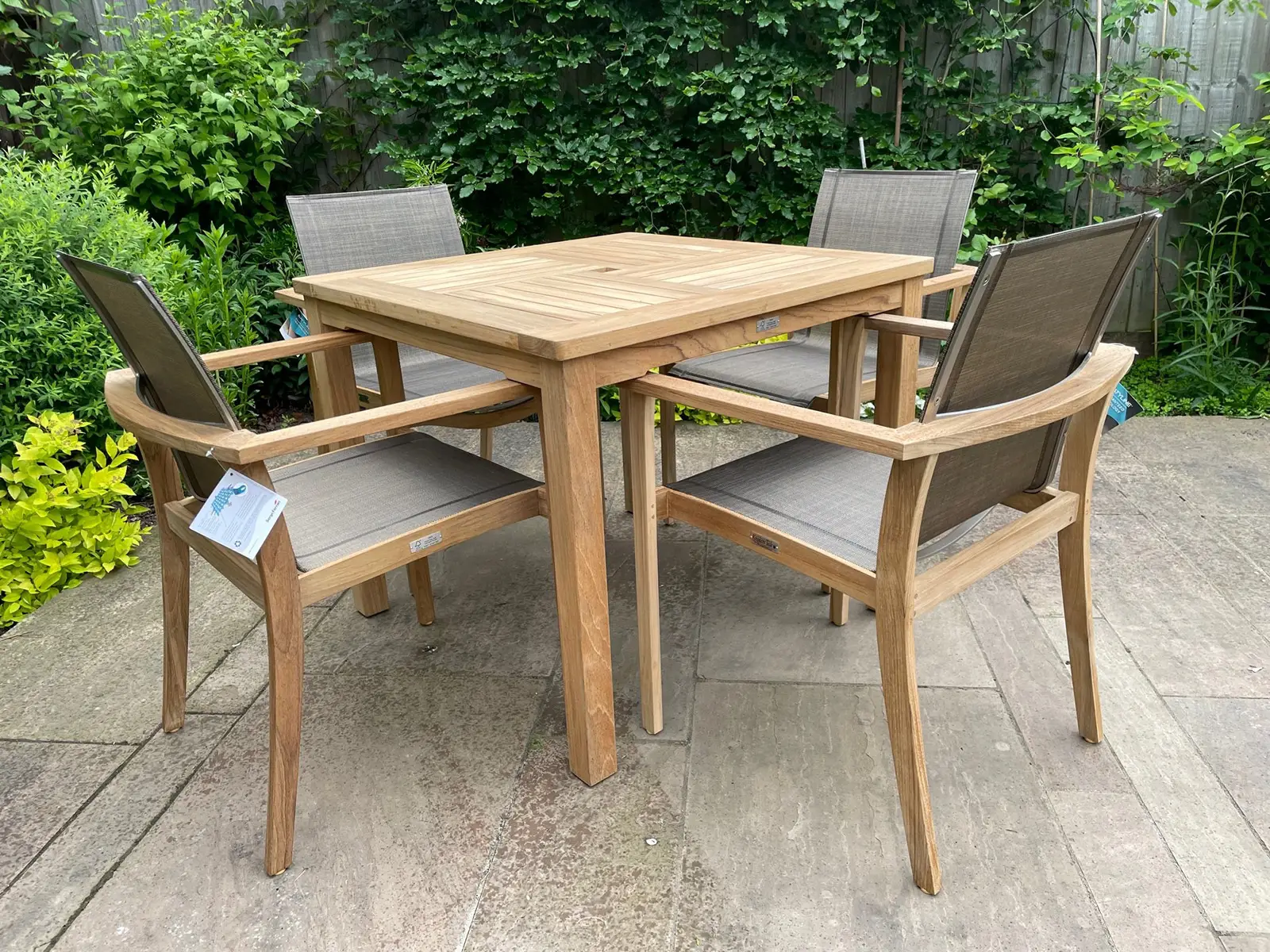 Windsor 90cm Table & 4 TNT Deluxe Stacking Chairs - Certified