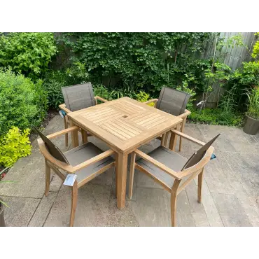Windsor 90cm Table & 4 TNT Deluxe Stacking Chairs - Certified
