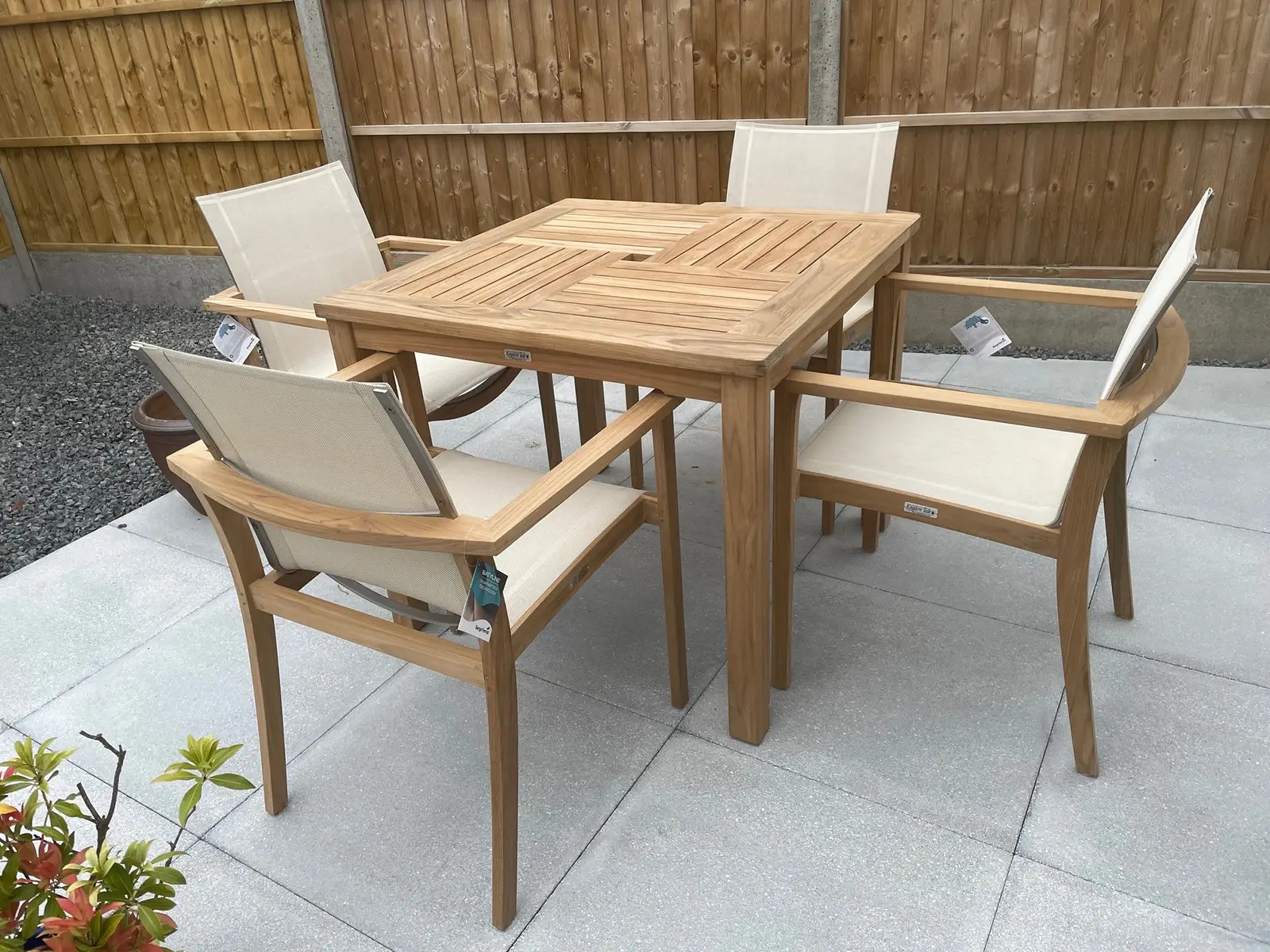 Windsor 90cm Table & 4 TNT Deluxe Stacking Chairs - Certified