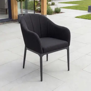 Duke 8-12 Seat Fabric Aluminium Dining Set - Extending Table with 8 Chairs