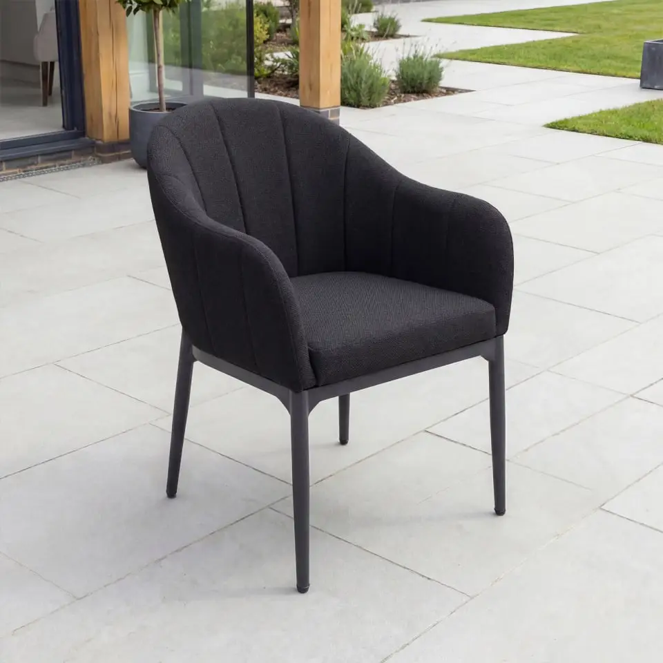 Duke 8-12 Seat Fabric Aluminium Dining Set - Extending Table with 8 Chairs